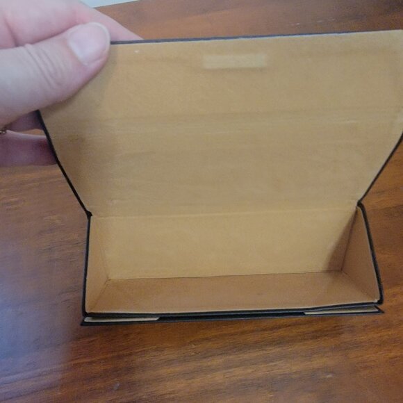 Kirkland Signature Eyeglasses Case Semi Hard Shell Collapsible Leather Triangle - Picture 6 of 8